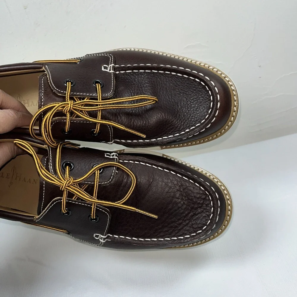 Cole Haan Mens 10M Casual Boat Shoes C12370 Brown‎ Leather Office Carrier Casual